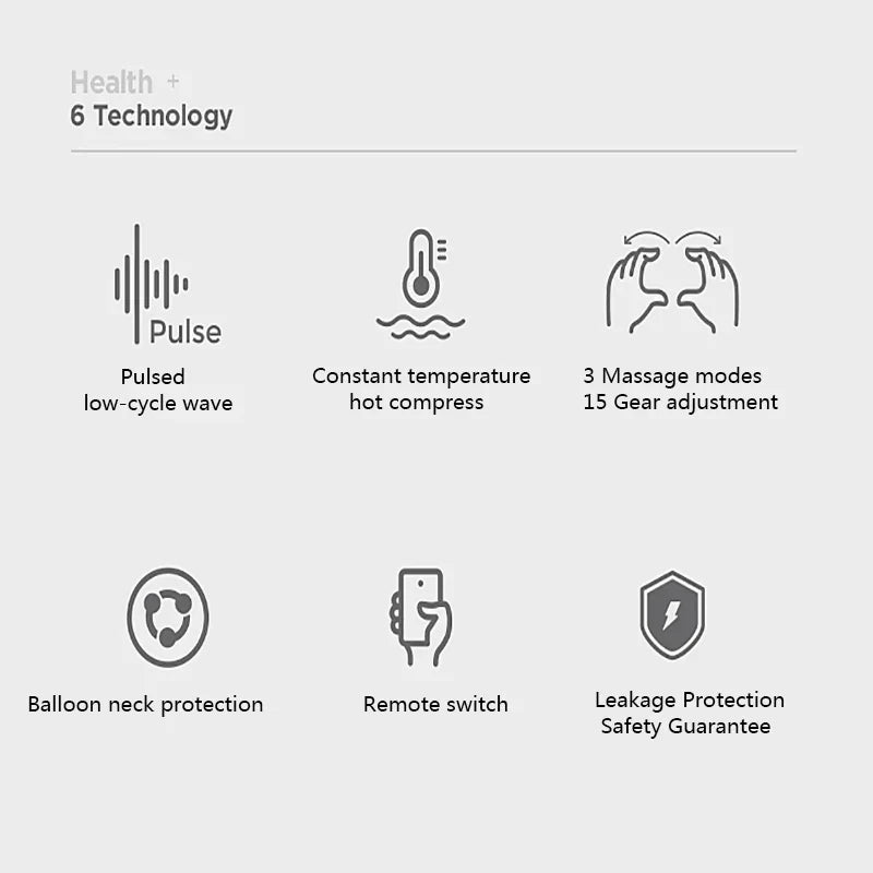 Tradlos nackmassager med TENS och varme