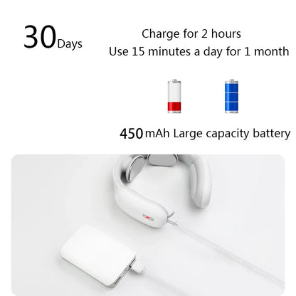 Tradlos nackmassager med TENS och varme