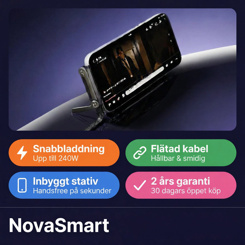 Laddkabel med Stativ – Ladda & Titta Samtidigt