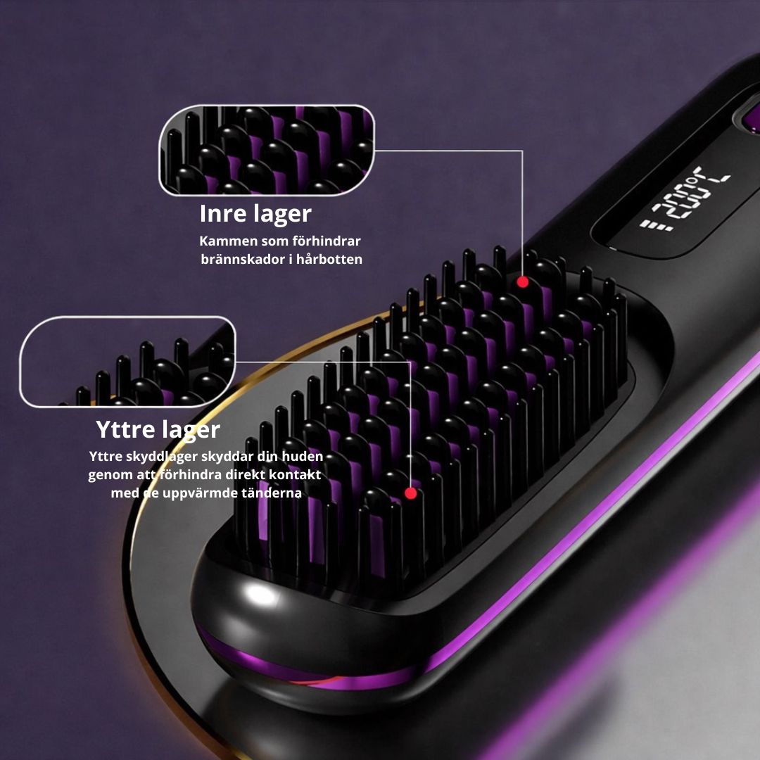 Velour Pro Glow — Trådlös Hårrätningsborste
