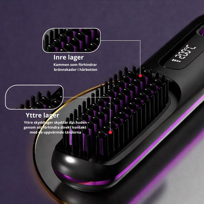 Velour Pro Glow — Trådlös Hårrätningsborste